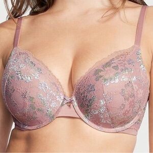 Victoria’s Secret Body by Victoria Perfect Shape Bra 36D Metallic Lace